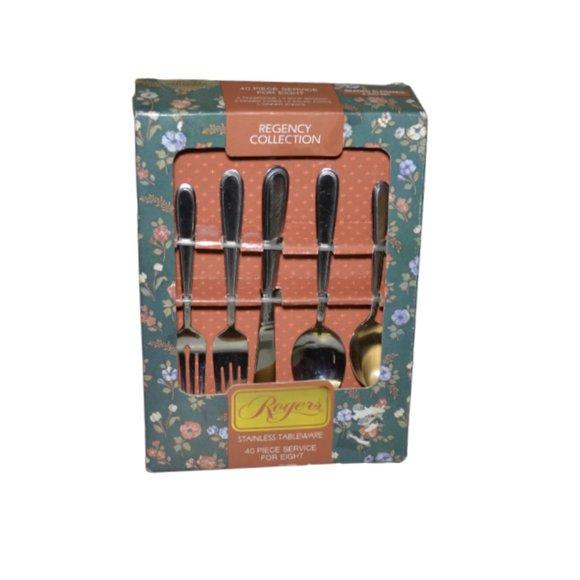 Rogers Regency Flatware Service For 8 New In Box Never Used - Picture 2 of 7